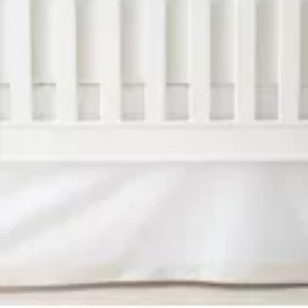 NWOT Serena & Lily Oxford Stripe Banded Crib Skirt-pink sand